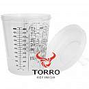 стакан мерный + крышка с фильтром 200мкм для краскопульта RPS TORRO (500мл)